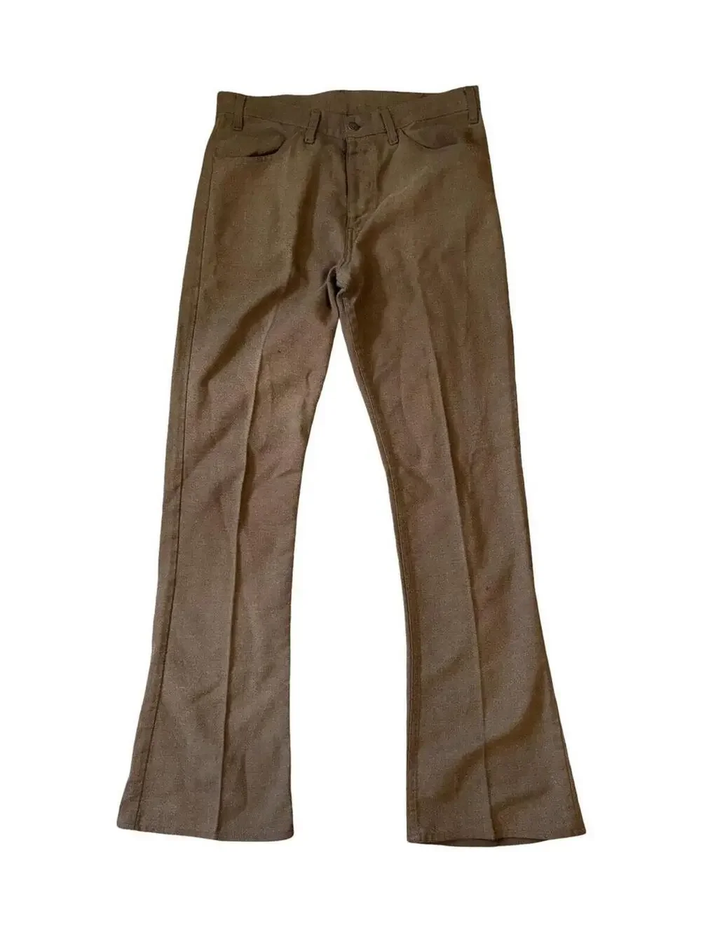 Vintage 70s Levi’s Sta Prest Bell Bottoms Flare Pants Brown Disco Size 32x34